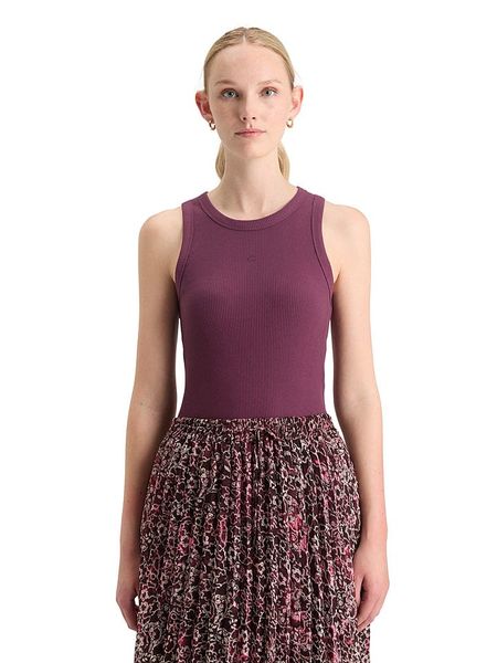Scotch & Soda Top w kolorze fioletowym rozmiar: L. Różowe topy Scotch & Soda, l, bez wzorów, prążkowane, bez kołnierzyka, bez ramiączek. Za 69.91 zł.
