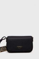 Emporio Armani torebka Y3H294.YFO5B kolor czarny. Czarne listonoszki Emporio Armani, bez wzorów, bez dodatków. W wyprzedaży za 499.99 zł.