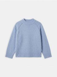 Sweter z półgolfem z domieszką wełny - niebieski. Niebieskie swetry Sinsay, l, bez wzorów, z wełny, bez ramiączek. Za 59.99 zł.