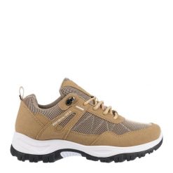 Buty trekkingowe damskie AULP VUMMO W/SAND. Brązowe buty trekkingowe Aulp, bez wzorów, bez zapięcia, trekkingowe. W wyprzedaży za 159.99 zł.