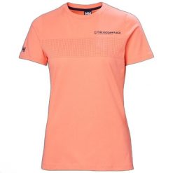 Koszulka damska Helly Hansen the ocean race. Brązowe t-shirty sportowe Helly Hansen, bez wzorów, bez ramiączek, narciarskie. Za 215.00 zł.