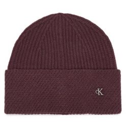 Czapka Calvin Klein. Czerwone czapki zimowe Calvin Klein, bez wzorów. Za 169.99 zł.