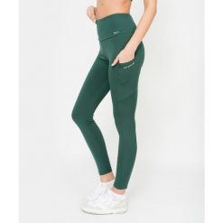 Legginsy z kieszeniami Carpatree Libra zielone. Zielone legginsy Carpatree, bez wzorów, z materiału, sportowe. W wyprzedaży za 164.99 zł.