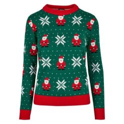 Bluza damska Urban Classics santa christmas (grandes tailles). Zielone bluzy Urban Classics, bez wzorów, wizytowe, bez ramiączek, bez kaptura. Za 244.50 zł.
