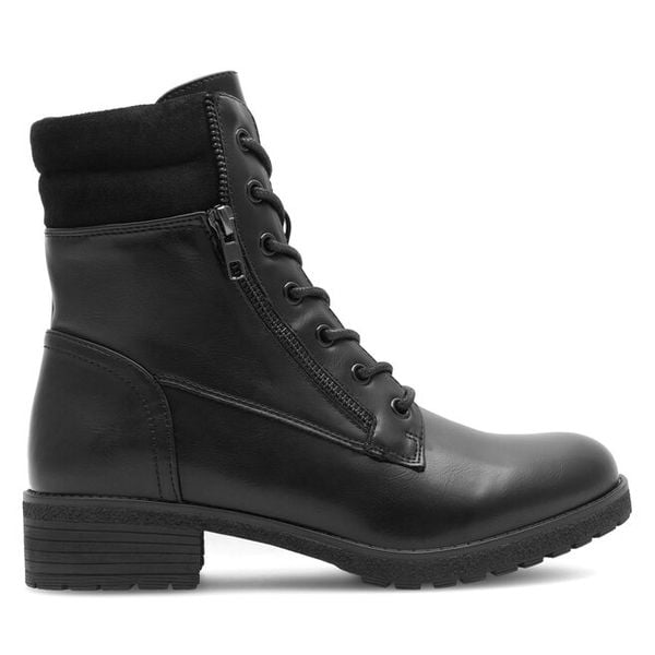 Trzewiki Clara Barson. Czarne botki Clara Barson, bez wzorów, bez obcasa, na płaskiej podeszwie, bez zapięcia. Za 149.99 zł.