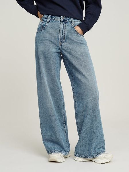 G-Star Dżinsy "Skater" - Loose fit - w kolorze błękitnym rozmiar: W29/L32. Niebieskie jeansy G-Star, l, z aplikacjami, z bawełny, klasyczne, z podwyższonym stanem. Za 246.53 zł.