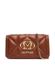 LOVE MOSCHINO Torebka JC5640PP0PLC0208 Brązowy. Brązowe kopertówki Love Moschino, bez wzorów, ze skóry, bez dodatków. Za 699.99 zł.