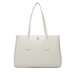 Torebka Calvin Klein. Brązowe shopper bag Calvin Klein, bez wzorów, bez dodatków. Za 649.99 zł.
