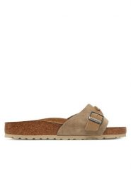 Birkenstock Klapki Oita 1028056 Brązowy. Brązowe klapki Birkenstock, bez wzorów, ze skóry, bez obcasa, bez zapięcia. Za 539.99 zł.