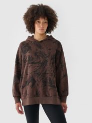 4F Bluza dresowa oversize nierozpinana z kapturem damska - multikolor L. Bluzy 4f, l, bez wzorów, z bawełny, klasyczne, bez ramiączek, z kapturem. W wyprzedaży za 99.99 zł.