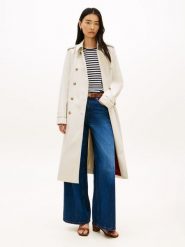 Tommy Hilfiger Trencz Kobiety Bawełna beżowy, XL. Brązowe płaszcze Tommy Hilfiger, xl, bez wzorów, z bawełny, bez kaptura. Za 1,199.95 zł.