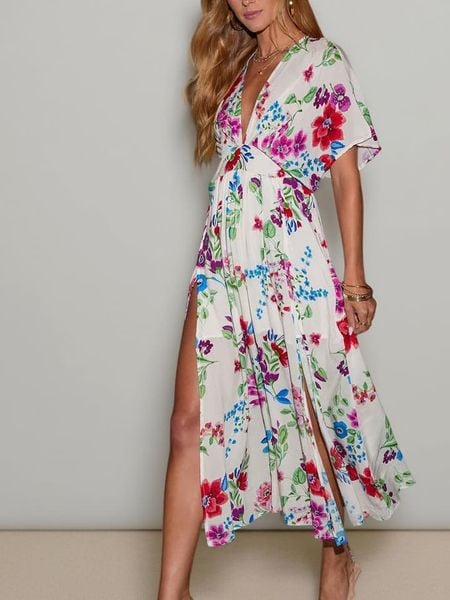 Milan Kiss Sukienka w kolorze białym ze wzorem rozmiar: L. Białe sukienki Milan Kiss, l, bez wzorów, z wiskozy, bez kołnierzyka, bez ramiączek, maxi. Za 174.43 zł.