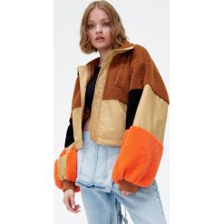 Patchworkowa kurtka - Brązowy. Brązowe kurtki Cropp, m, bez wzorów, z dzianiny, bez kaptura. W wyprzedaży za 79.99 zł.