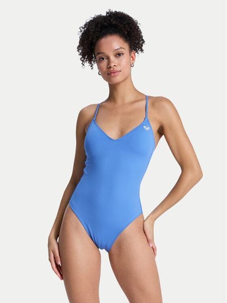 Roxy Strój kąpielowy Solid Essentials ERJX103796 Błękitny. Niebieskie stroje jednoczęściowe Roxy, bez wzorów, z syntetyku. Za 226.99 zł.