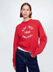 GAP Bluza w kolorze czerwonym rozmiar: XL. Czerwone bluzy GAP, xl, bez wzorów, z bawełny, bez kaptura. Za 180.91 zł.