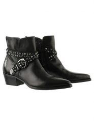 Högl Skórzane botki "Tyla" w kolorze czarnym rozmiar: 40. Czarne botki Högl, bez wzorów, eleganckie, bez obcasa, bez zapięcia. Za 666.95 zł.