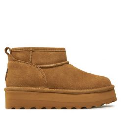 Śniegowce Bearpaw. Brązowe śniegowce Bearpaw, bez wzorów, bez zapięcia. Za 499.99 zł.