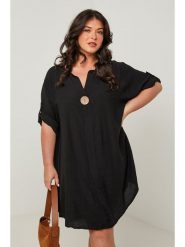 Curvy Lady Sukienka w kolorze czarnym rozmiar: 44/46. Czarne sukienki Curvy Lady, bez wzorów, klasyczne, bez kołnierzyka, bez ramiączek, midi. Za 167.67 zł.