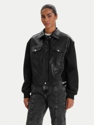 Karl Lagerfeld Jeans Kurtka z imitacji skóry B1W15027 Czarny Regular Fit. Czarne kurtki Karl Lagerfeld Jeans, m, bez wzorów, z jeansu, bez kaptura. Za 965.99 zł.