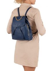 Lia Biassoni Skórzany plecak "Imera" w kolorze granatowym - 30 x 32 x 13 cm rozmiar: onesize. Niebieskie plecaki Lia Biassoni, bez wzorów, z materiału, na ramię, bez dodatków. Za 339.99 zł.