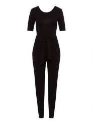 Les Lunes Kombinezon "Layla" w kolorze czarnym rozmiar: L. Czarne kombinezony Les Lunes, l, bez wzorów, z tkaniny, klasyczne, bez kołnierzyka, bez ramiączek. Za 252.99 zł.