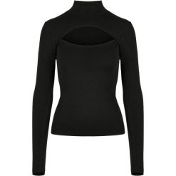 Bluzka Z Długim Rękawem Dla Pań I Panów Z Wyciętym Dekoltem W Kształcie Żółwia. Czarne bluzki Urban Classics, s, bez wzorów, sportowe, bez kołnierzyka, bez ramiączek. Za 85.99 zł.