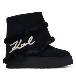 Śniegowce KARL LAGERFELD. Czarne śniegowce KARL LAGERFELD, bez wzorów, bez zapięcia. Za 1,189.00 zł.