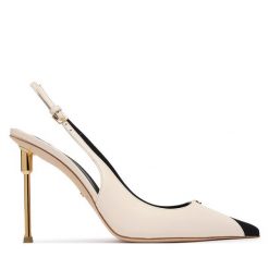 Szpilki Elisabetta Franchi. Białe szpilki Elisabetta Franchi, bez wzorów, bez obcasa, na szpilce, bez zapięcia. Za 2,569.00 zł.