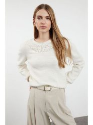 Trendyol Sweter w kolorze białym rozmiar: L. Białe swetry Trendyol, l, bez wzorów, bez ramiączek. Za 86.78 zł.