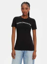 Versace Jeans Couture T-Shirt 78HAHC08 Czarny Slim Fit. Czarne t-shirty Versace Jeans Couture, xl, bez wzorów, z bawełny, bez kołnierzyka, bez ramiączek. Za 299.99 zł.