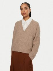 Gestuz Sweter Alpha 10909332 Beżowy Loose Fit. Brązowe swetry Gestuz, xs, bez wzorów, z wełny, bez ramiączek. Za 379.99 zł.