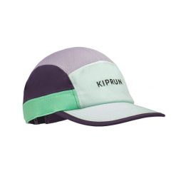 Czapka z daszkiem do biegania Kiprun 5 paneli. Fioletowe czapki z daszkiem KIPRUN, bez wzorów, z materiału, sportowe. Za 49.99 zł.