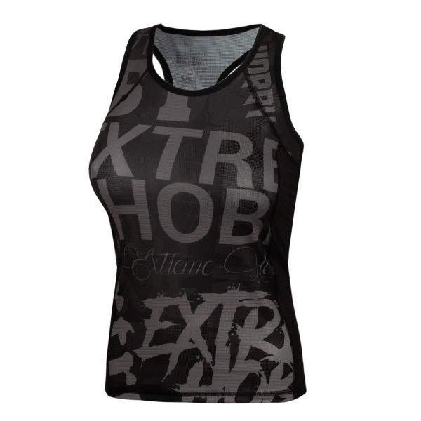 Koszulka sportowa damska bez rękawów Tank top EXTREME HOBBY LETTERS. Czarne topy sportowe EXTREME HOBBY, s, bez wzorów, z elastanu, na fitness i siłownię. Za 139.00 zł.