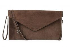 Skórzana kopertówka brązowa N12. Brązowe torebki klasyczne bez wzorów, ze skóry, bez dodatków. Za 84.90 zł.