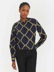 TWINSET Koszula 241TP2730 Granatowy Straight Fit. Niebieskie koszule Twinset, bez wzorów, z bawełny, bez kołnierzyka, bez ramiączek. Za 379.99 zł.