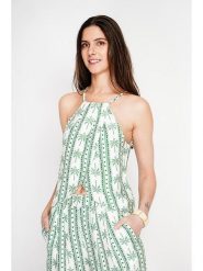 ASSUILI Top w kolorze zielonym rozmiar: 36. Zielone topy Assuili, bez wzorów, z asymetrycznym kołnierzem, bez ramiączek. Za 65.99 zł.