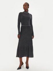 PINKO Sukienka dzianinowa Ismaele Abito 104443 A28U Czarny Regular Fit. Czarne sukienki Pinko, m, bez wzorów, z dzianiny, bez kołnierzyka, bez ramiączek. Za 649.99 zł.