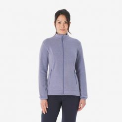 Polar turystyczny damski Quechua MH100 zamek. Fioletowe bluzy z polaru QUECHUA, m, bez wzorów, z materiału, trekkingowe. Za 69.99 zł.