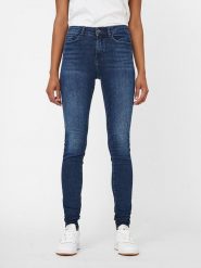 Noisy may Dżinsy "Nmlucy" - Skinny fit - w kolorze granatowym rozmiar: W25/L32. Niebieskie jeansy Noisy May, l, z aplikacjami, ze skóry, klasyczne. Za 113.99 zł.