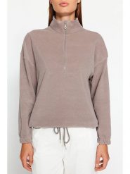 Trendyol Bluza w kolorze beżowym rozmiar: M. Brązowe bluzy Trendyol, m, bez wzorów, bez ramiączek, bez kaptura. Za 74.95 zł.
