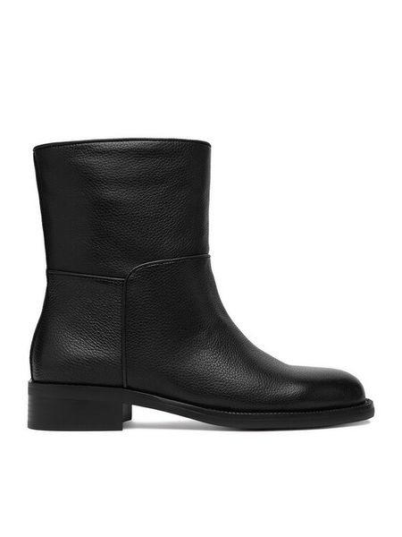 GINO ROSSI Botki C-A78-X434 Czarny. Czarne botki Gino Rossi, bez wzorów, bez obcasa, na słupku, bez zapięcia. Za 349.99 zł.
