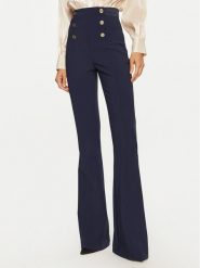 Elisabetta Franchi Spodnie materiałowe PA-050-47E2-V860 Granatowy Regular Fit. Niebieskie spodnie materiałowe Elisabetta Franchi, bez wzorów, z materiału. Za 949.99 zł.