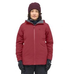 HAGLOFS Kurtka ocieplana damska Mimic Alert Hood Women carmine red-S. Zielone kurtki Haglöfs, s, bez wzorów, z elastanu, eleganckie, z kapturem. Za 842.10 zł.