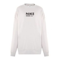 Bluza damska Nike Sportswear Oversized Crew-Neck. Szare bluzy Nike, bez wzorów, bez kaptura, na fitness i siłownię. Za 259.99 zł.