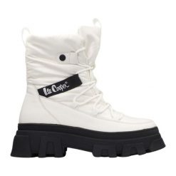 Buty Lee Cooper LCJ-24-47-3142LA białe. Białe śniegowce bez wzorów, z gumy, bez zapięcia. Za 362.10 zł.