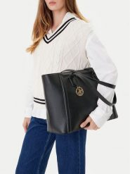 Beverly Hills Polo Club Torebka CEO-BHPC-L-007-08 Czarny. Czarne shopper bag Beverly Hills Polo Club, bez wzorów, ze skóry, bez dodatków. Za 229.99 zł.