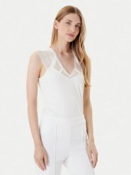 Morgan Bluzka 252-DEMYL Biały Regular Fit. Białe bluzki Morgan, m, bez wzorów, z syntetyku, bez kołnierzyka, bez ramiączek. Za 139.99 zł.