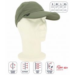Czapka przeciwdeszczowa Élémenterre Ibis. Zielone czapki z daszkiem Elementerre, na lato, bez wzorów, z materiału. Za 135.00 zł.