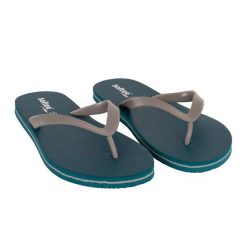 Klapki Softee Coconut dwukolorowe Blue Petróleo/Szary. Niebieskie klapki Softee, bez wzorów, z gumy, bez obcasa, na płaskiej podeszwie, bez zapięcia. Za 133.99 zł.