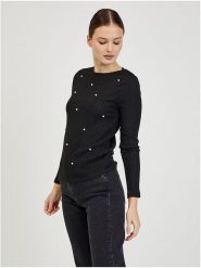 Orsay Sweter w kolorze czarnym rozmiar: S. Czarne swetry Orsay, s, bez wzorów, ze splotem, bez ramiączek. Za 57.60 zł.